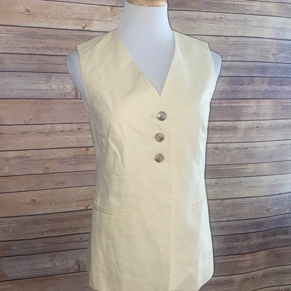 NWT Banana Republic Linen Vest Size 2 - Picture 2 of 10